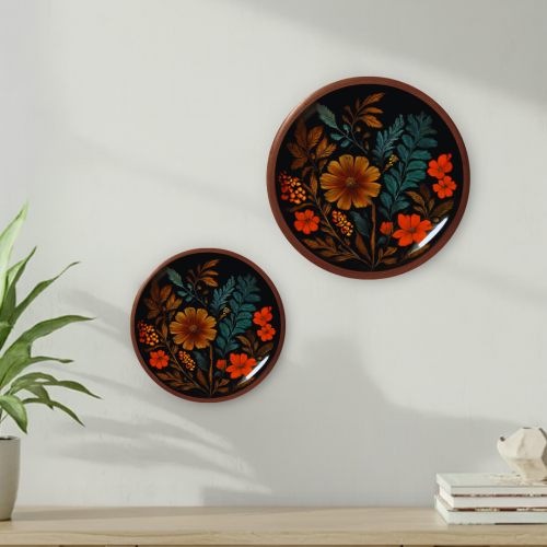 Midnight Botanical Wooden Wall Plate - Image 3