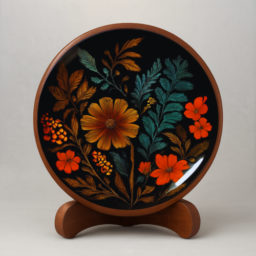 Midnight Botanical Wooden Wall Plate - Image 2