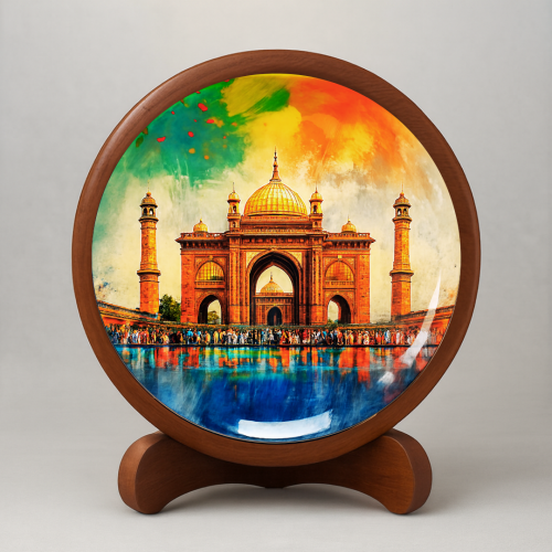 Echoes of Delhi Wooden Wall Plate - Image 2