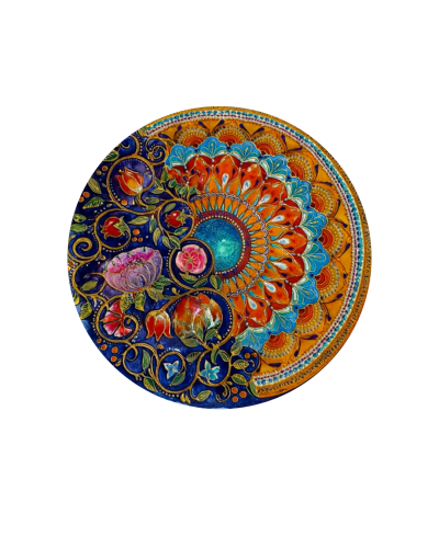 Twilight Bloom Mandala Wooden Decorative Wall Plate 10 inch - Image 3