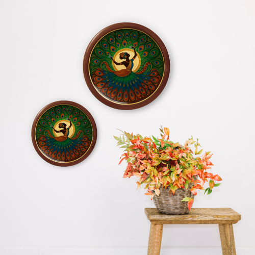 Mayur Nritya Wooden Wall Plate - Image 4