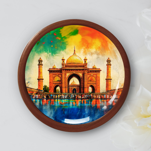 Echoes of Delhi Wooden Wall Plate - Image 1