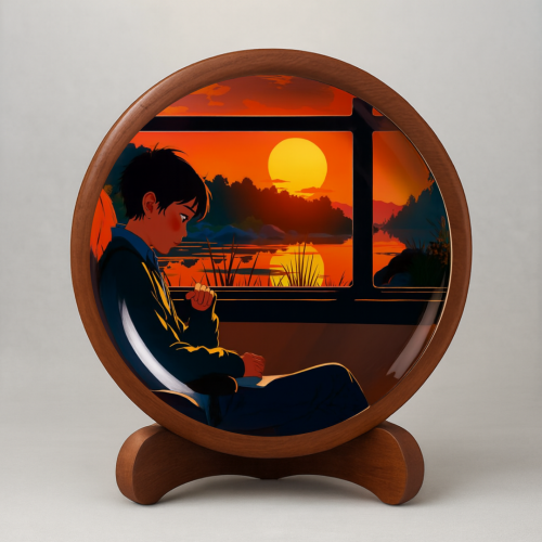 Sunset Reverie Wooden Wall Plate - Image 2