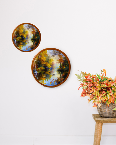 Whispers of Autumn Design On Wooden Decorative Wall Plate 10 inch - Image 2