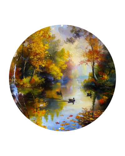 Whispers of Autumn Design On Wooden Decorative Wall Plate 10 inch - Image 3