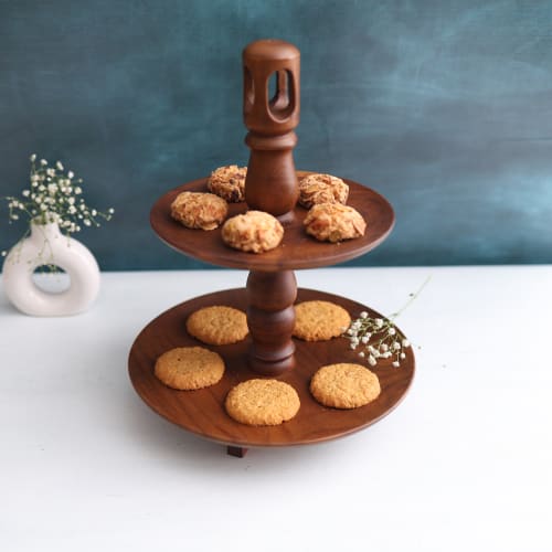 Wooden Double Layer Serving Plate - Image 3