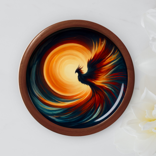 Phoenix Rising Wooden Wall Plate