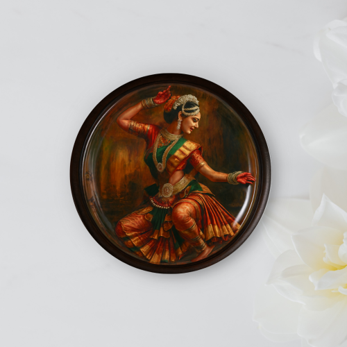 Classical Indian Dancer Wooden Wall Plate