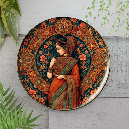 Traditional Indian Beauty Ceramic Wall Plate