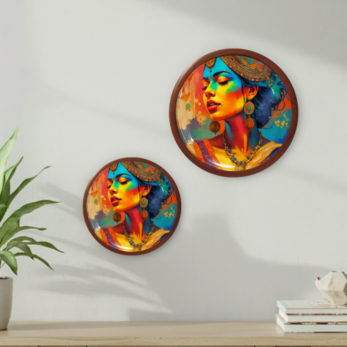 Saffron Serenity Wooden Wall Plate - Image 3