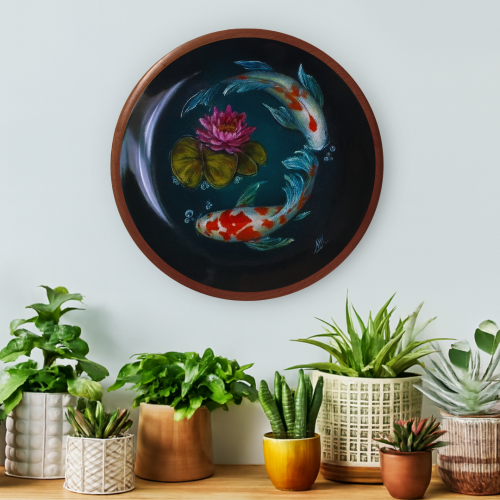 Lotus Drift Wooden Wall Plate - Image 4