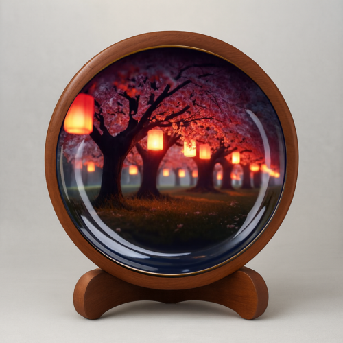 Twilight Hanami Wooden Wall Plate - Image 2