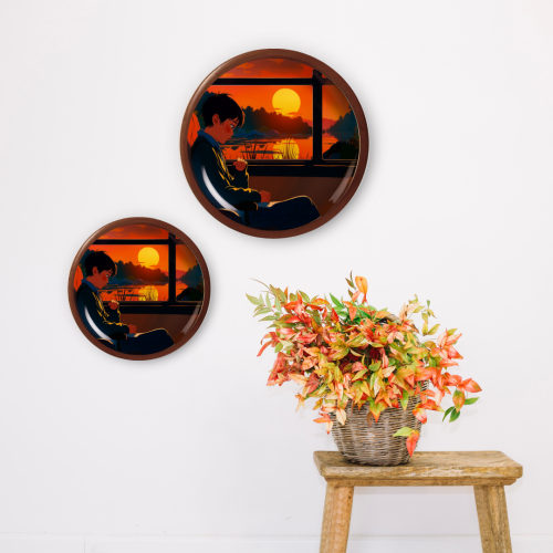 Sunset Reverie Wooden Wall Plate - Image 4
