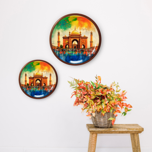 Echoes of Delhi Wooden Wall Plate - Image 4