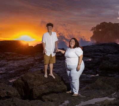 Cumpleañero con abuela