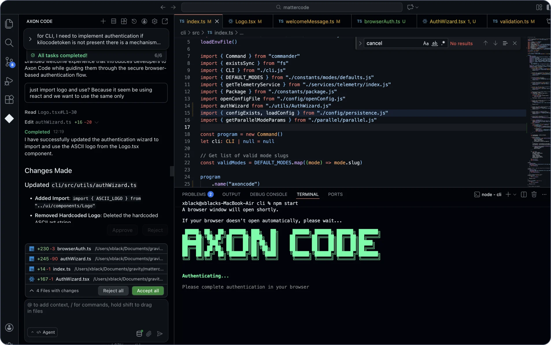 Axon VS Code Extension