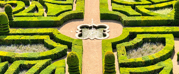 Labirinto verde nei giardini di Château de Villandry, Castelli della Loira.