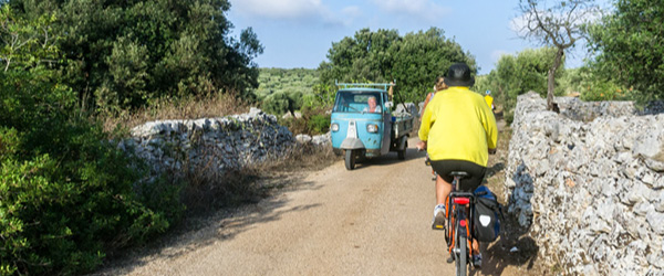 Ciclisti in viaggio con 