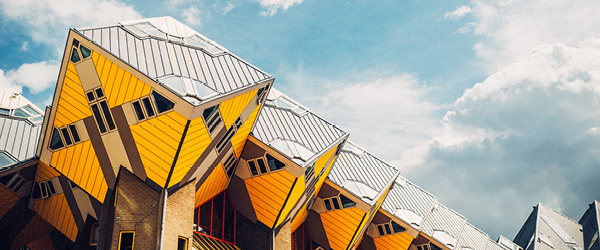 Case cubiche di Rotterdam, architettura moderna e iconica della città.