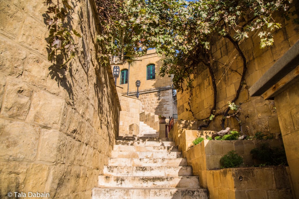 Scalinata che porta al Monastero a Petra, Giordania.