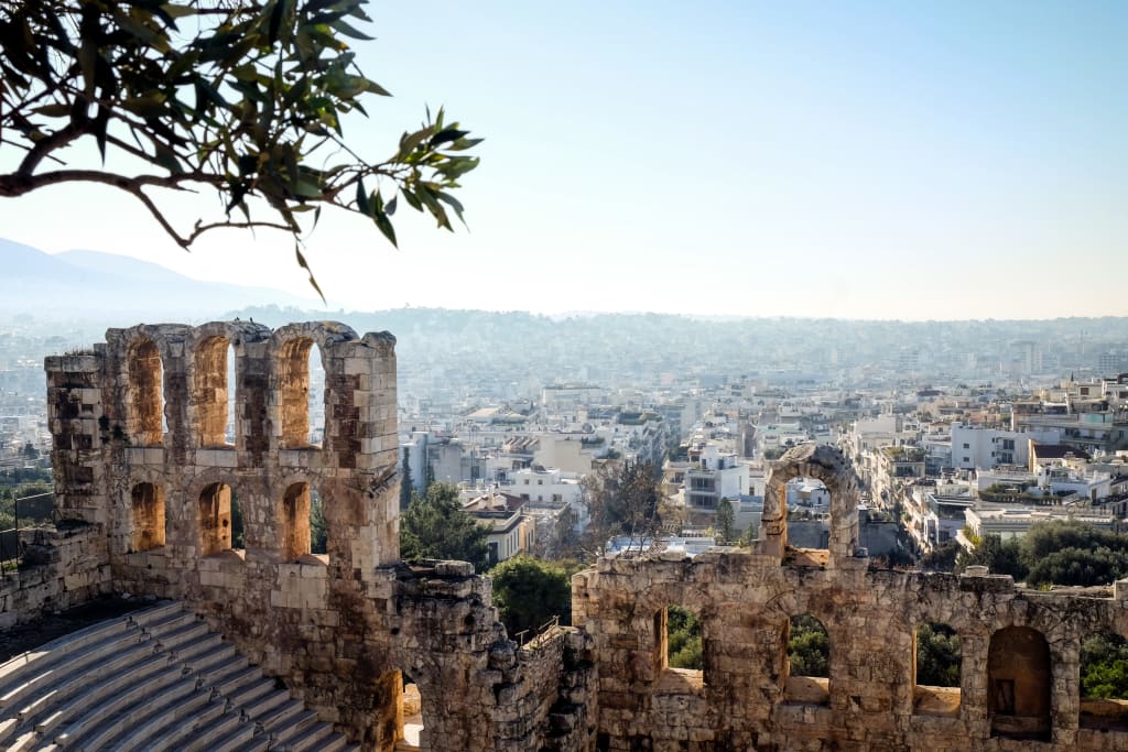 Vista panoramica dell'Acropoli di Atene, Grecia