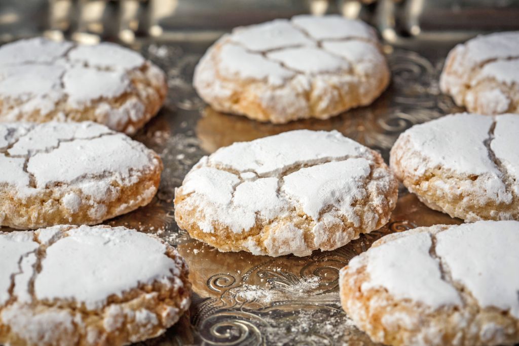 Biscotti toscani tradizionali in esposizione.