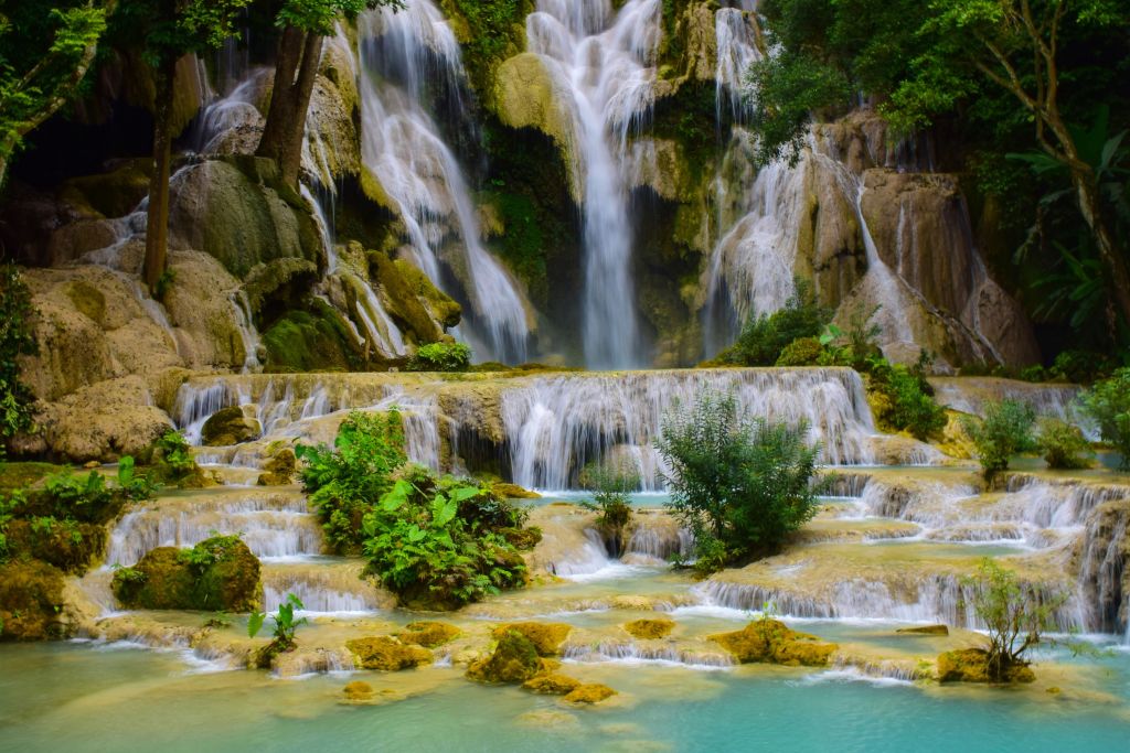 Cascate di Kuang Si vicino a Luang Prabang, Laos