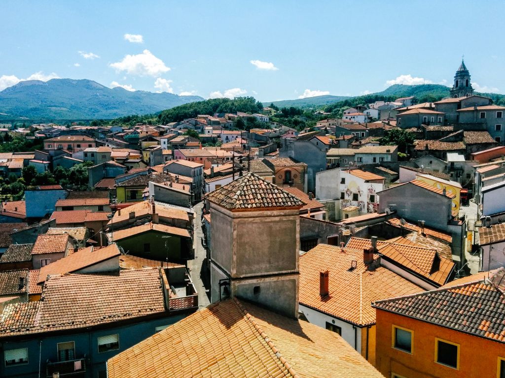 vista sul paese e il campanile dall'alto, Lucania