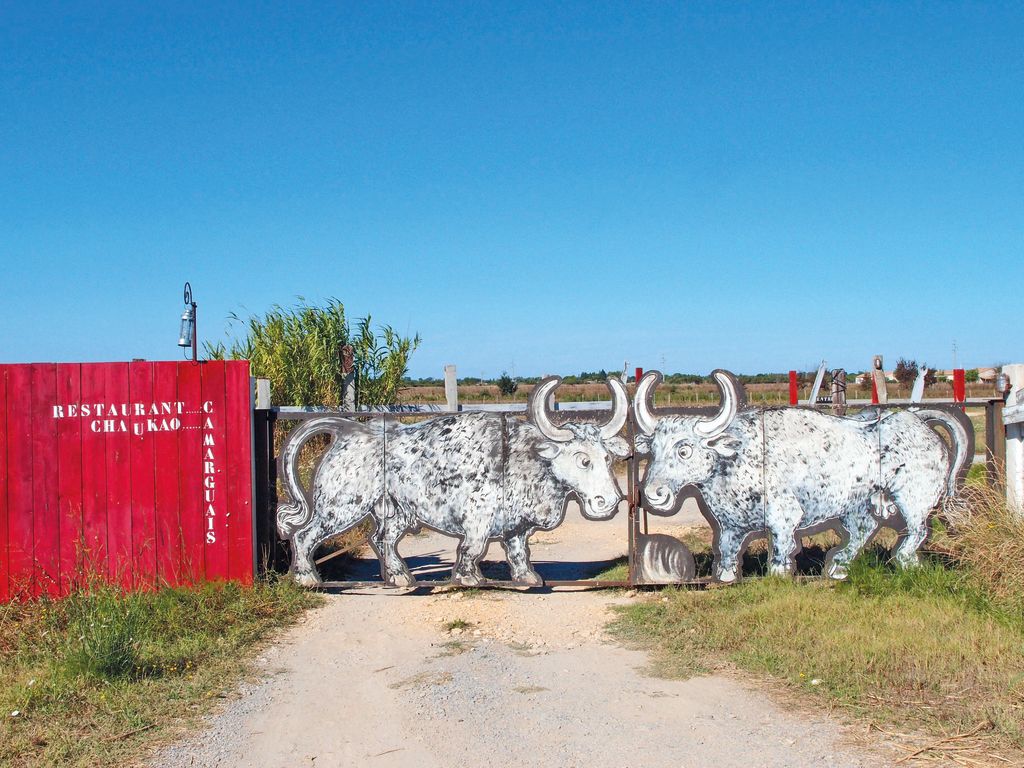 Murales colorato su un edificio rosso in Provenza.