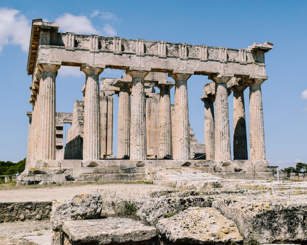 Temple of Aphaia on Aegina Island, Greece.