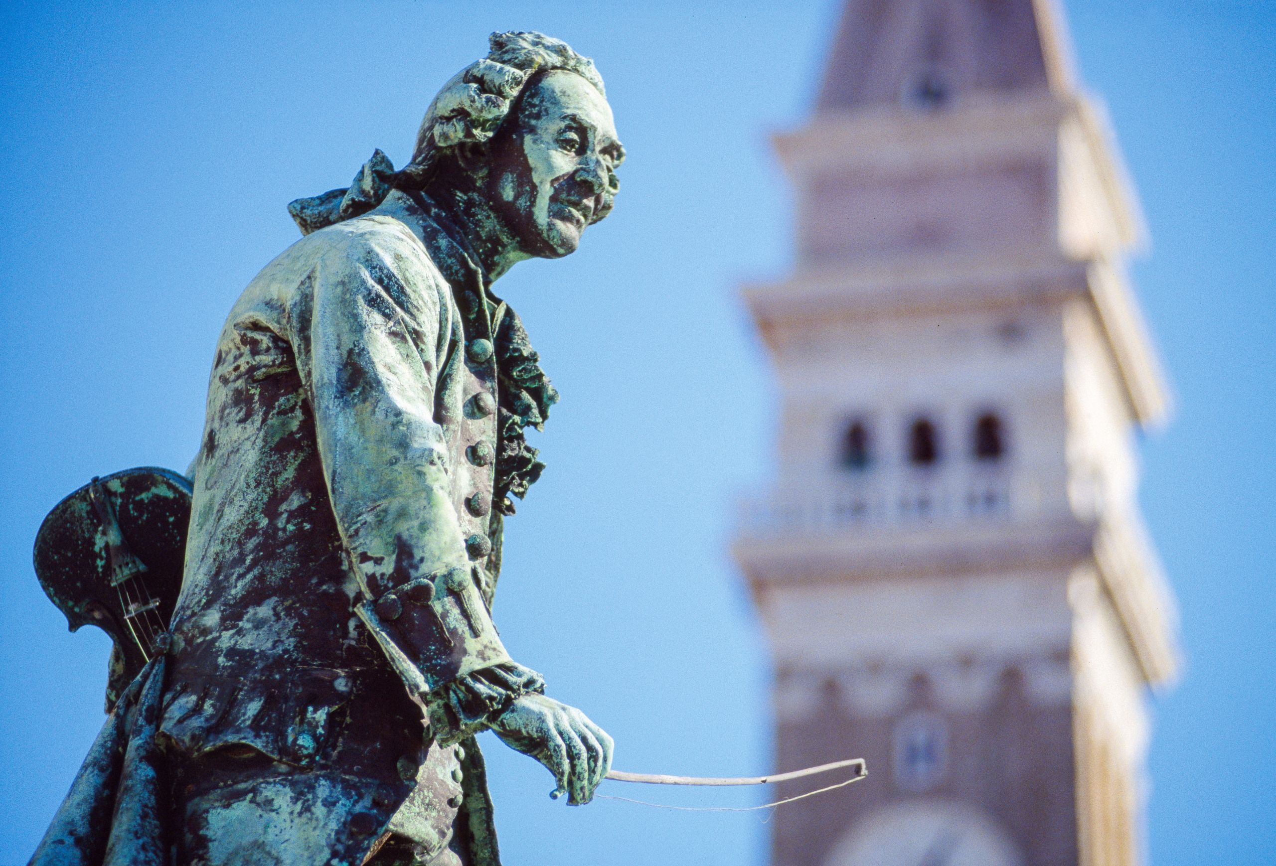 Statue of Giuseppe Tartini in Piran, Istria