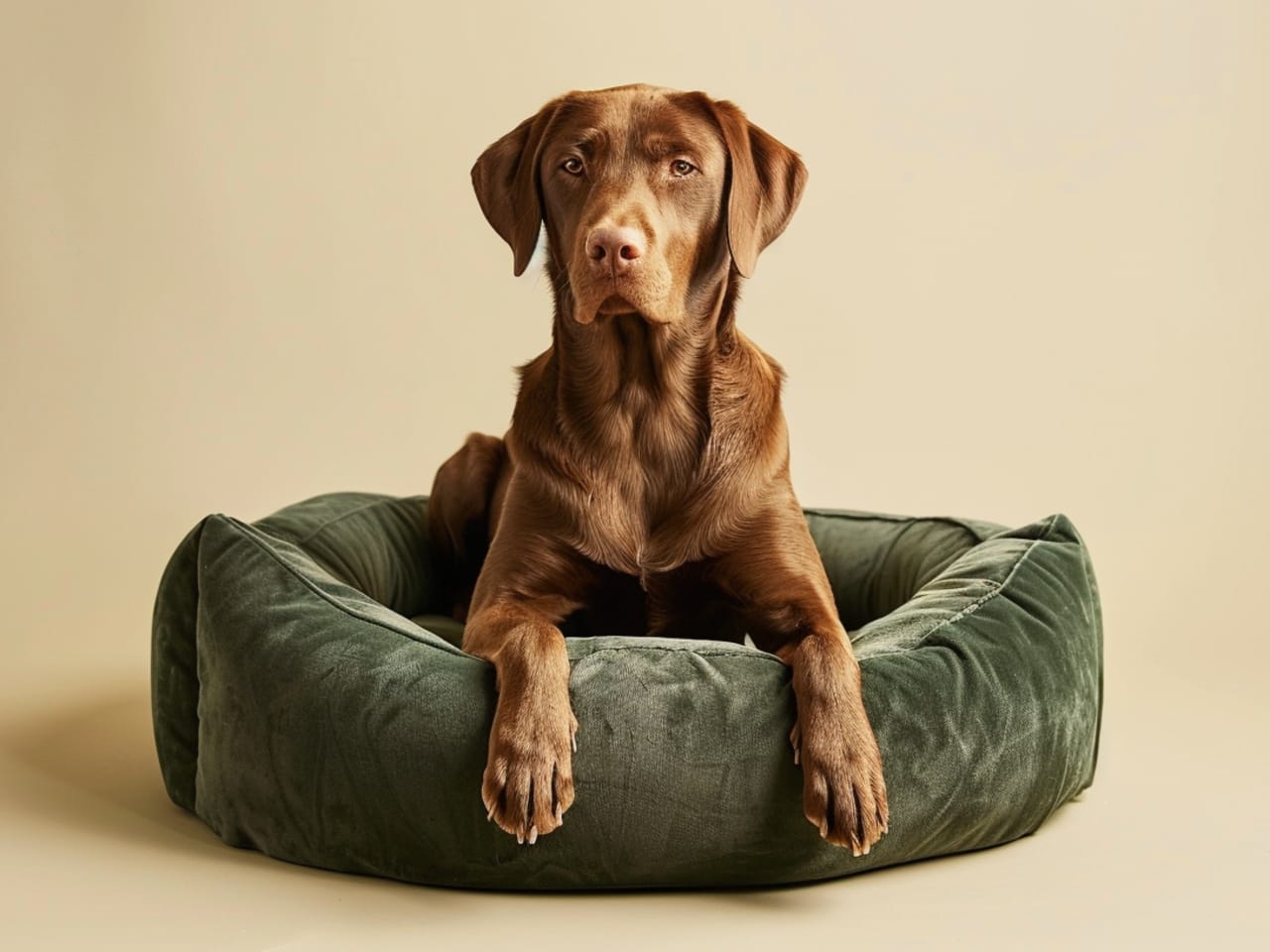 Labrador i hundsäng