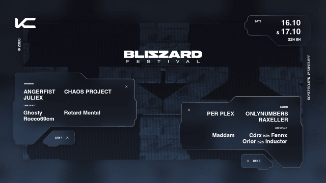 KODZ X BLIZZARD FESTIVAL : ANGERFIST, ONLYNUMBERS & MORE