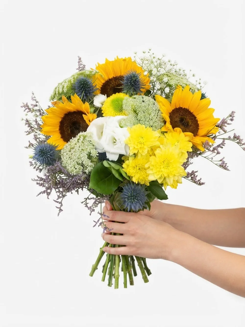Bouquet mariage tournesols & fleurs variées