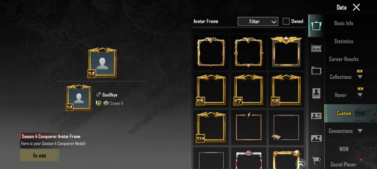 Old Conq S4 Rare Account – M4 Fool max – M4 wandrer Level 4 – Single Login