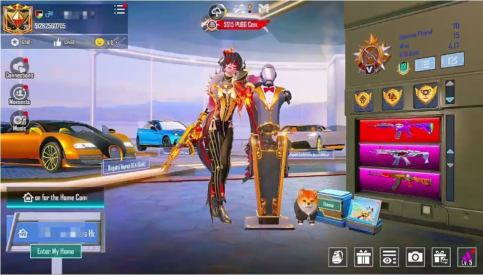 98Mythics | 3x Sports Cars | Fiore Xsuit 4 | White Mummy Set | 34x Heavy Gunlab | M416 Fool Max | 12x Other Kill Msg | Faces,Hairs Unlock | Rare Emotes