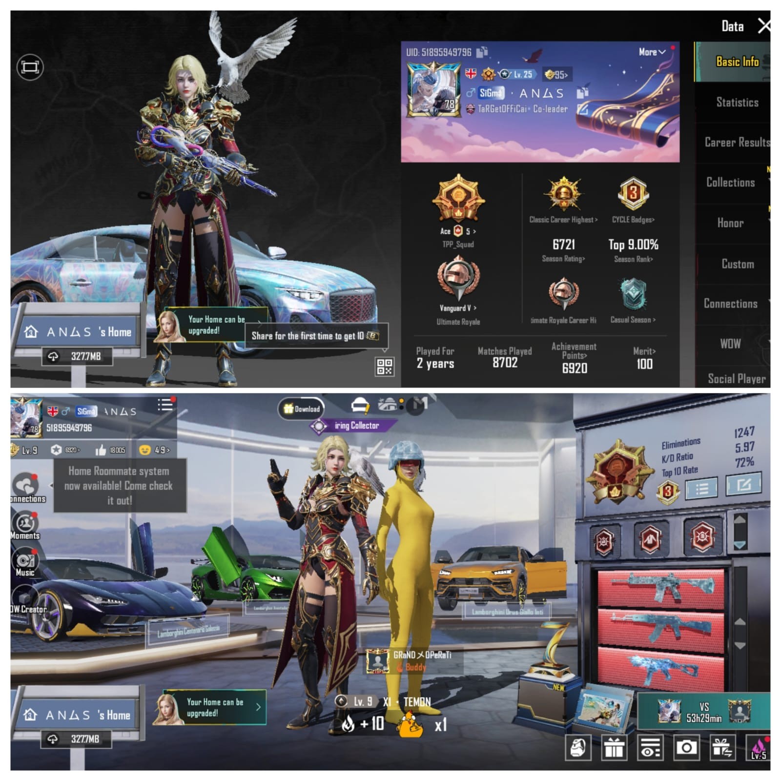 5 (XSUITS) 126 MYTHICS RARE MUMMY SETS 64 COLLECTION LEVEL 16 ULTIMATES 46x GUN LAB 6 SUPAR CARS 12 GILT 1300+UC EMAIL LOGIN+3RD MAIL PUBG-111