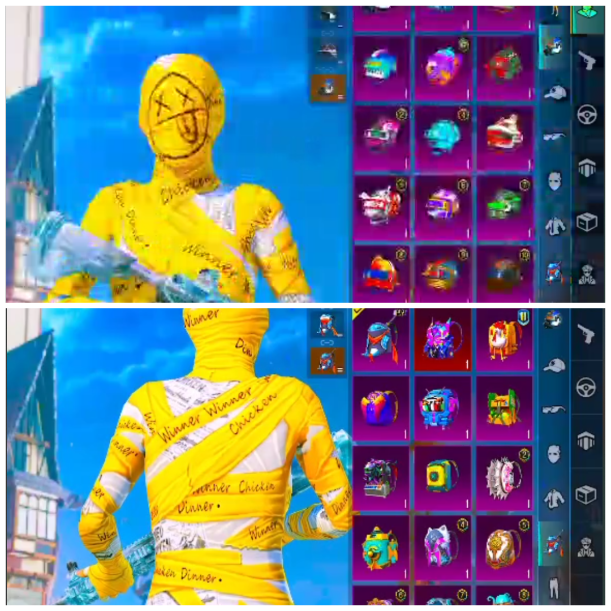 GC x AKM Combo PUBG Account | M4 Glacier Lv5 Yellow Mummy Set