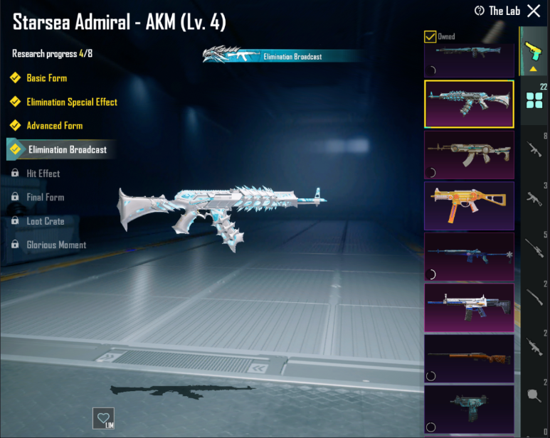 M416 Glacier + AKM Starsea Admiral + 22x Gun Labs + Psychophage Mummy Suit