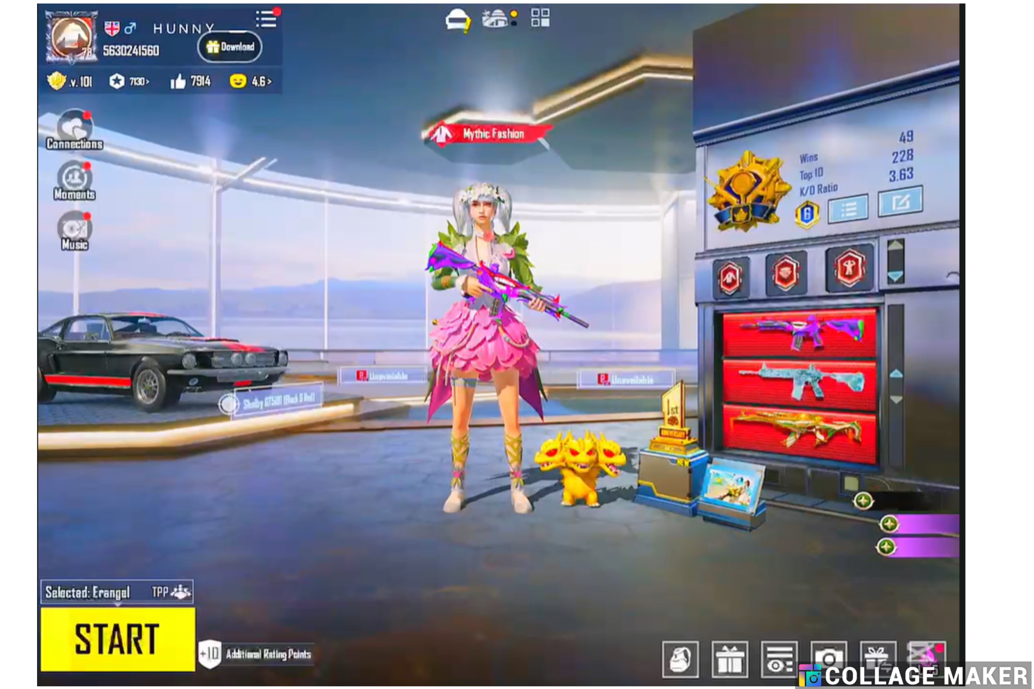 FOREST ELF • GOLDEN PHARAOH X-SUIT (4⭐) • M416 GLACIER MAX x FOOL MAX x AKM SANDSPRING MAX • SHELBY GT500 (BLACK & RED) • KILLING MACHINE SET • MALUS MAJESTY