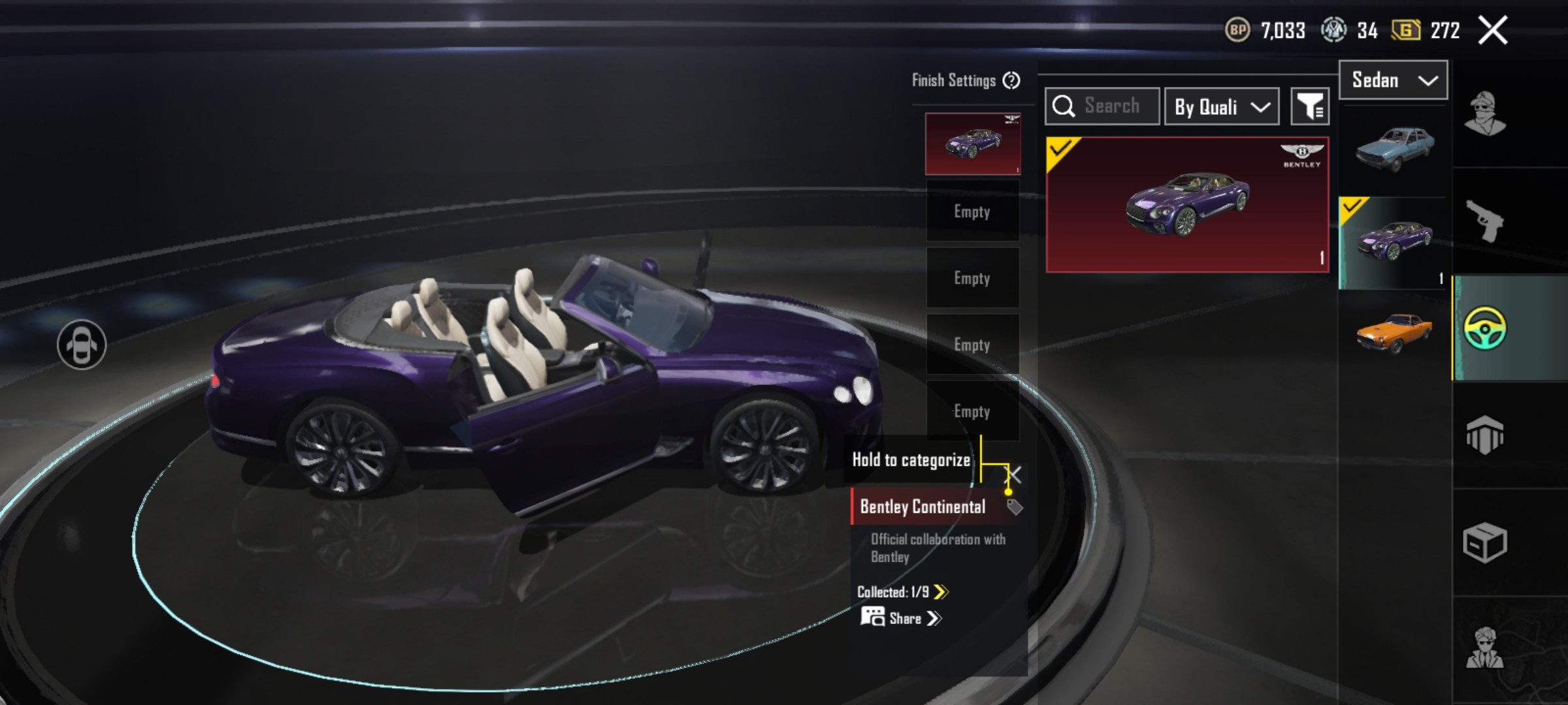 Super CarBentley Continental GTC MullinerGlacier – M416 (Lv. 5)WEAPON UPRAGDE – 10Big Materials – 28-bit Unicorn – M762ACCOUNT LEVEL :57