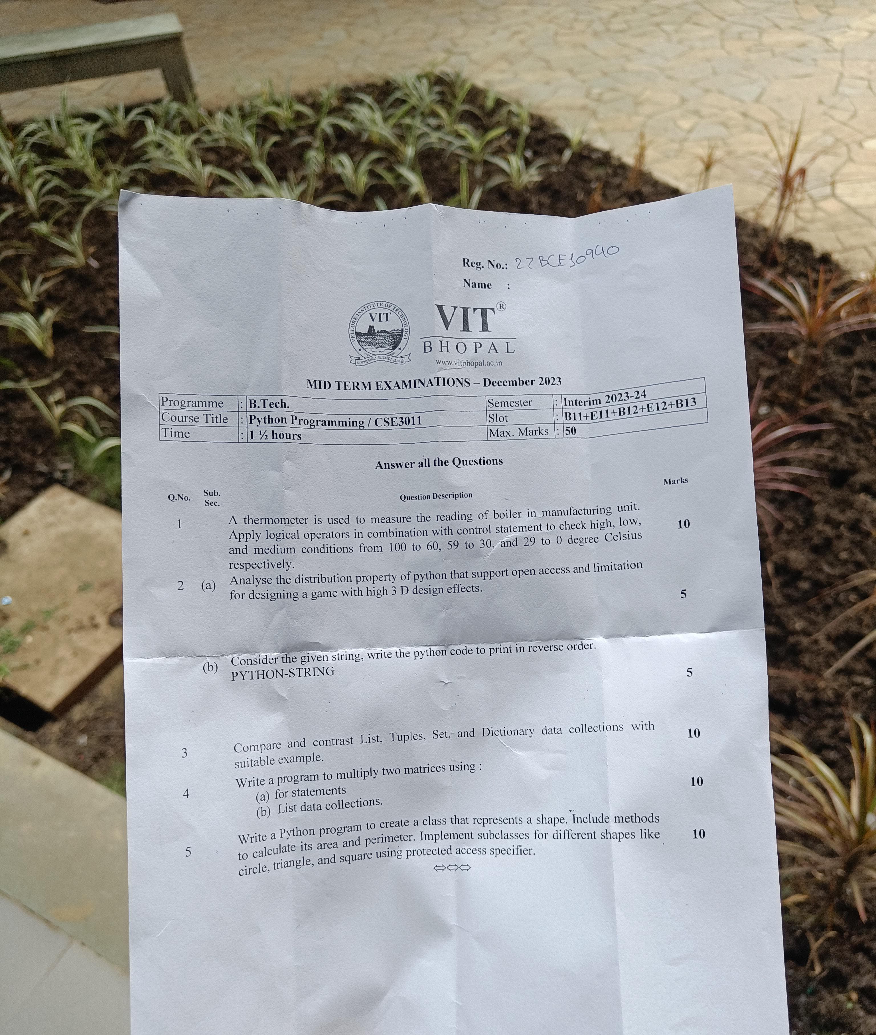 PassVitian – Previous Semester Papers | VIT Bhopal