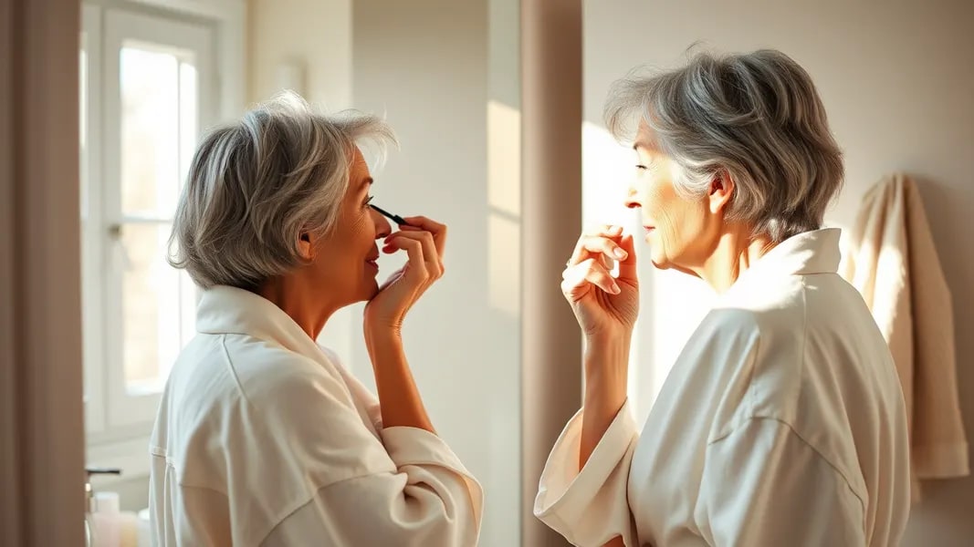 Natural beauty woman over 60 with minimal fresh makeup look