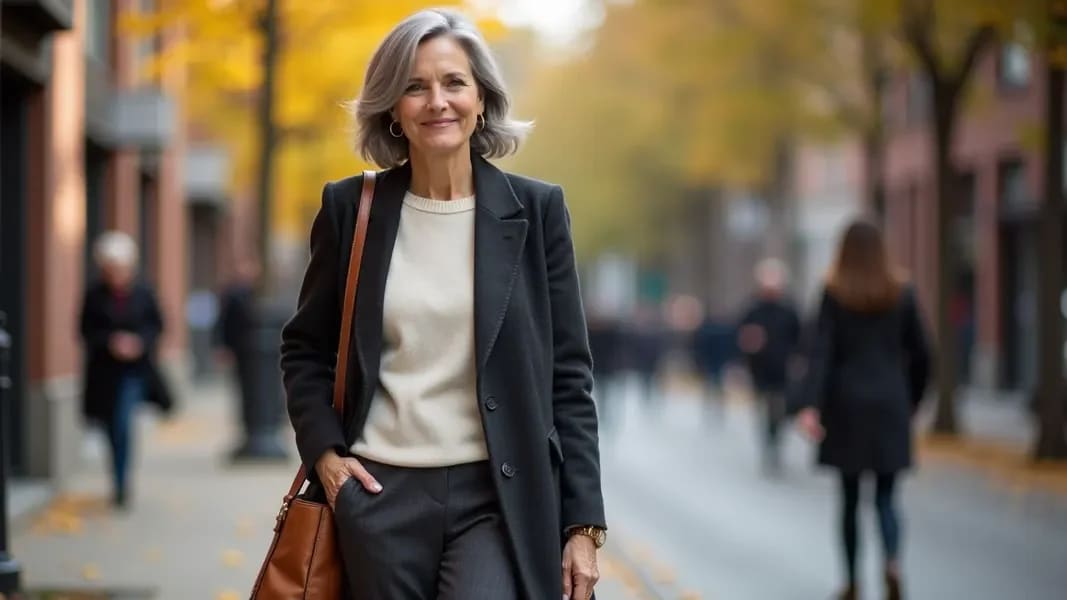 Elegant woman over 60 demonstrating timeless fashion tips for everyday wear