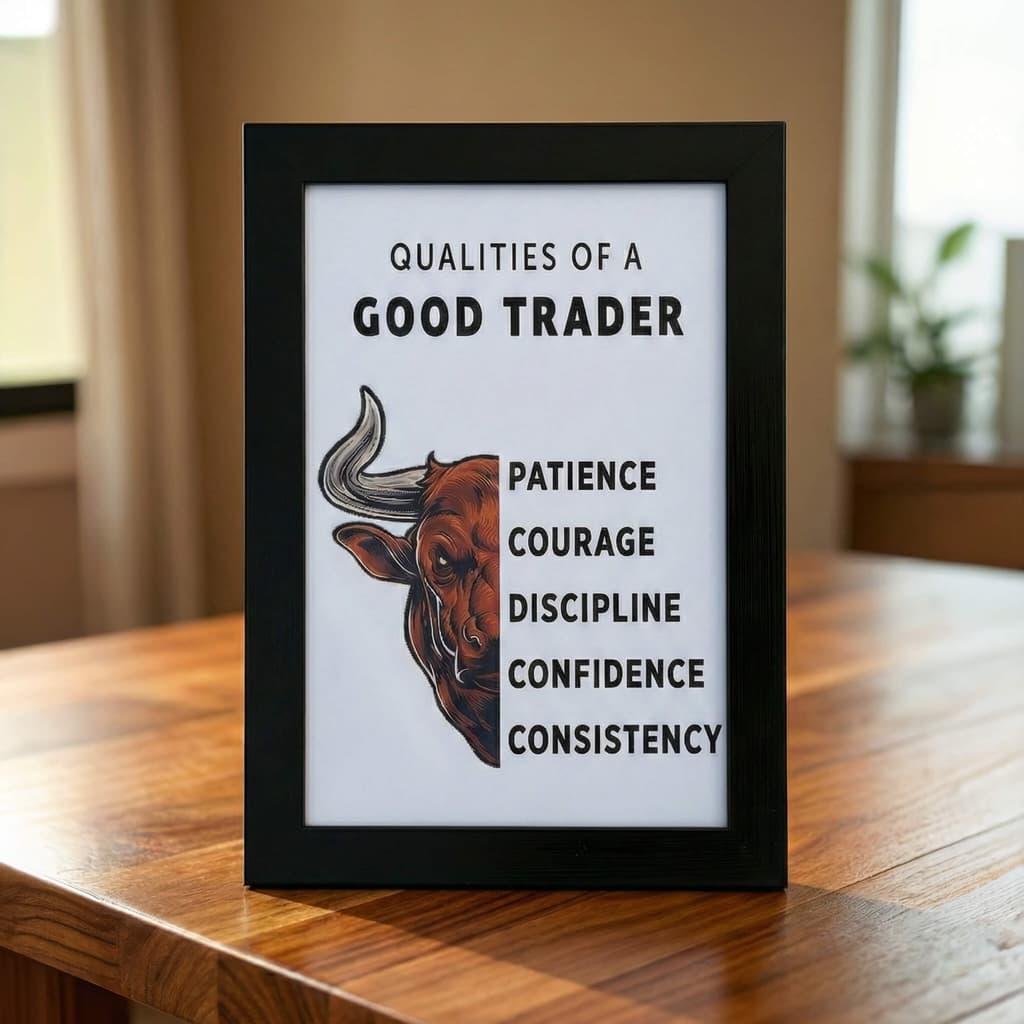 Motivational Wall Frame – Qualities of a Good Trader