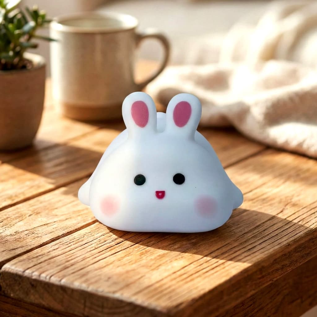 Cute Bunny LED Night Lamp – Soft Silicone Warm Light for Kids & Bedroom Decor
