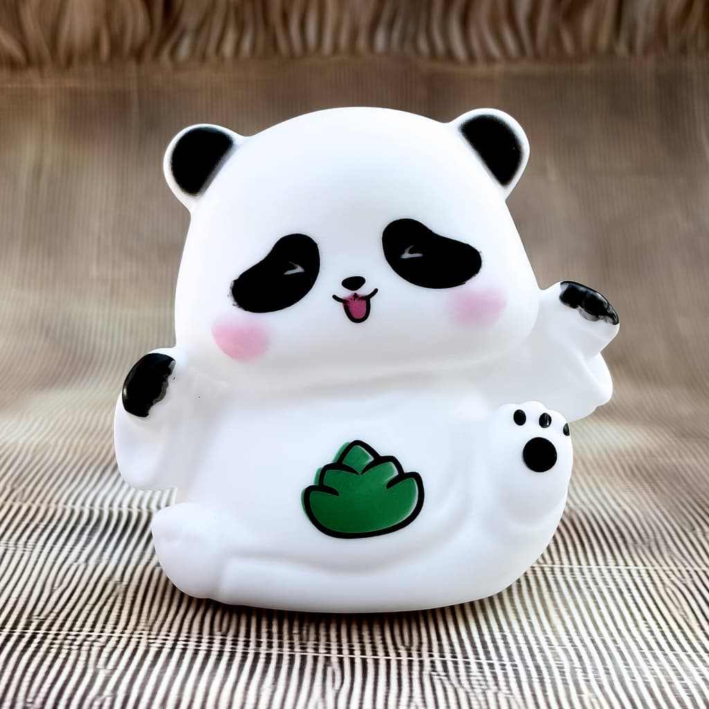 Cute Happy Panda LED Night Lamp – Soft Silicone Warm Light for Kids Bedroom & Gifts