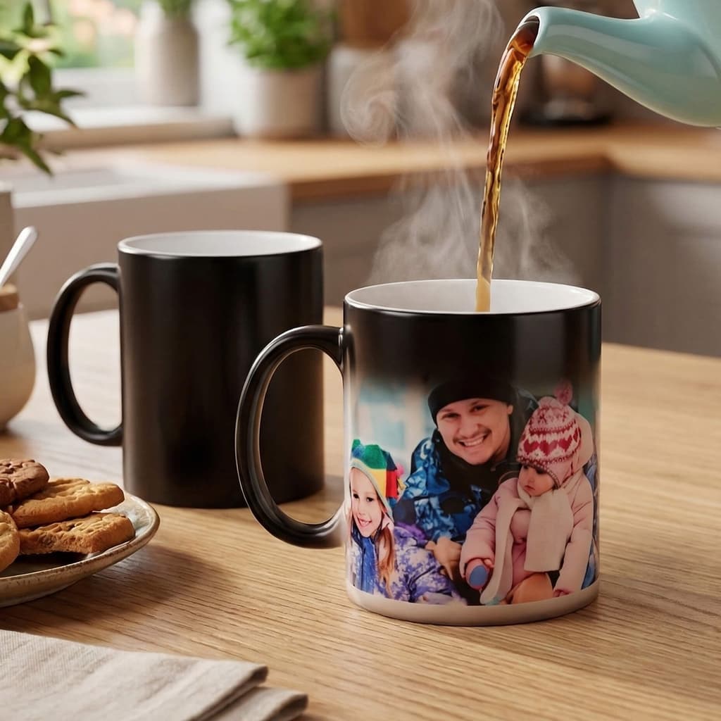 Custom Heat Sensitive Magic Mug – Photo Appears with Hot Drink