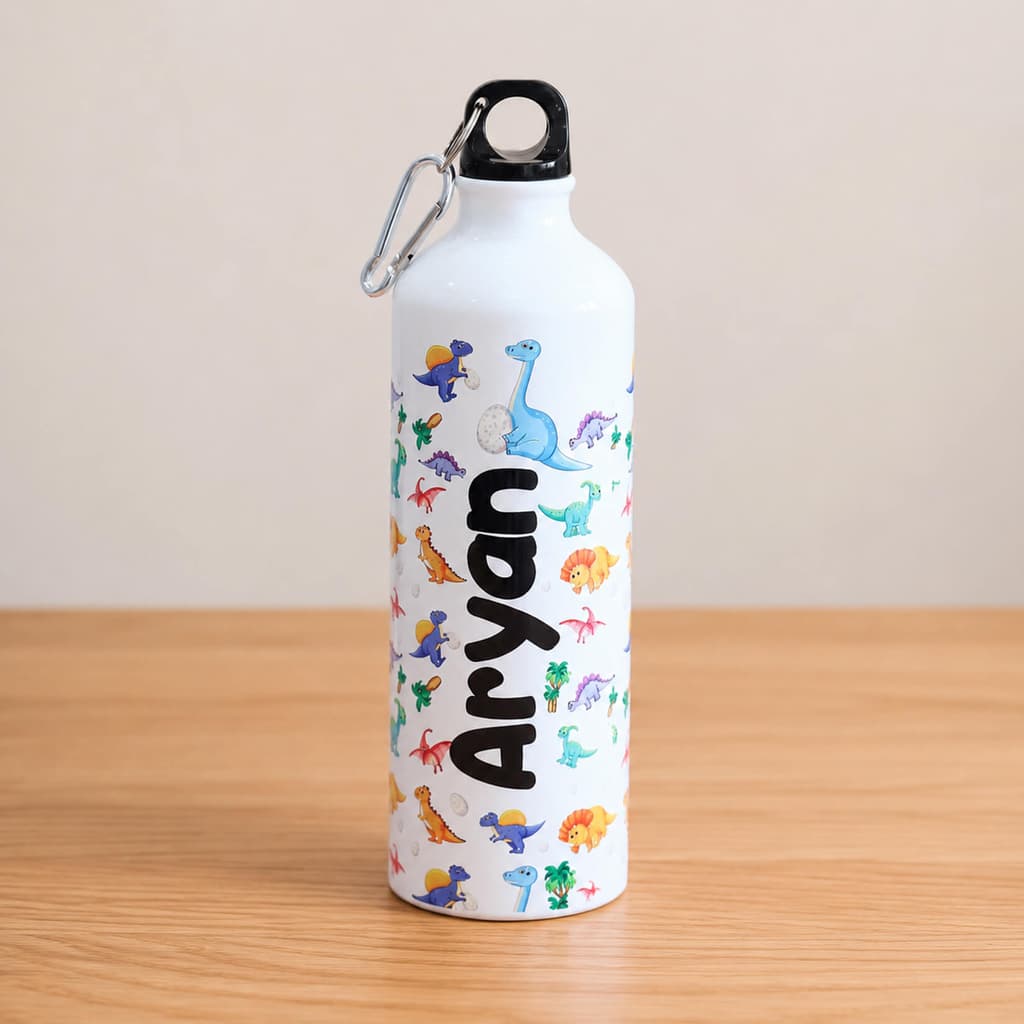 Personalized Kids Name Printed Water Bottle – Custom Aluminium Bottle for School