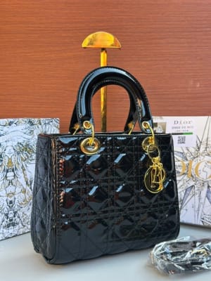 Sac Lady Verni Noir Prestige